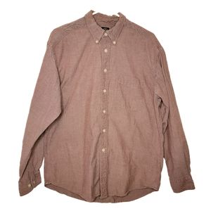 Dockers button down shirt Men's Large maroon chambray cotton long sleeve top